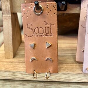 Scout Gold and Cream Earring Set 3 pair